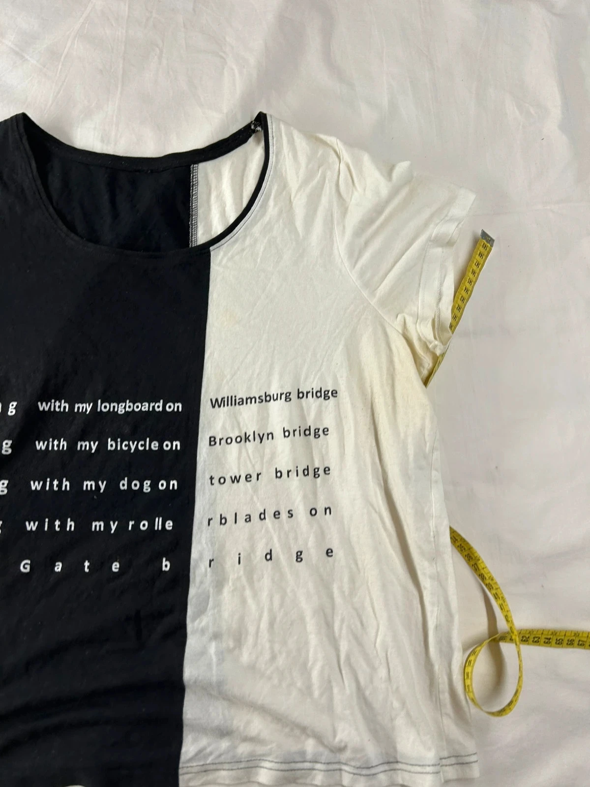 Zwart-wit vintage geprint t-shirt – photo 4
